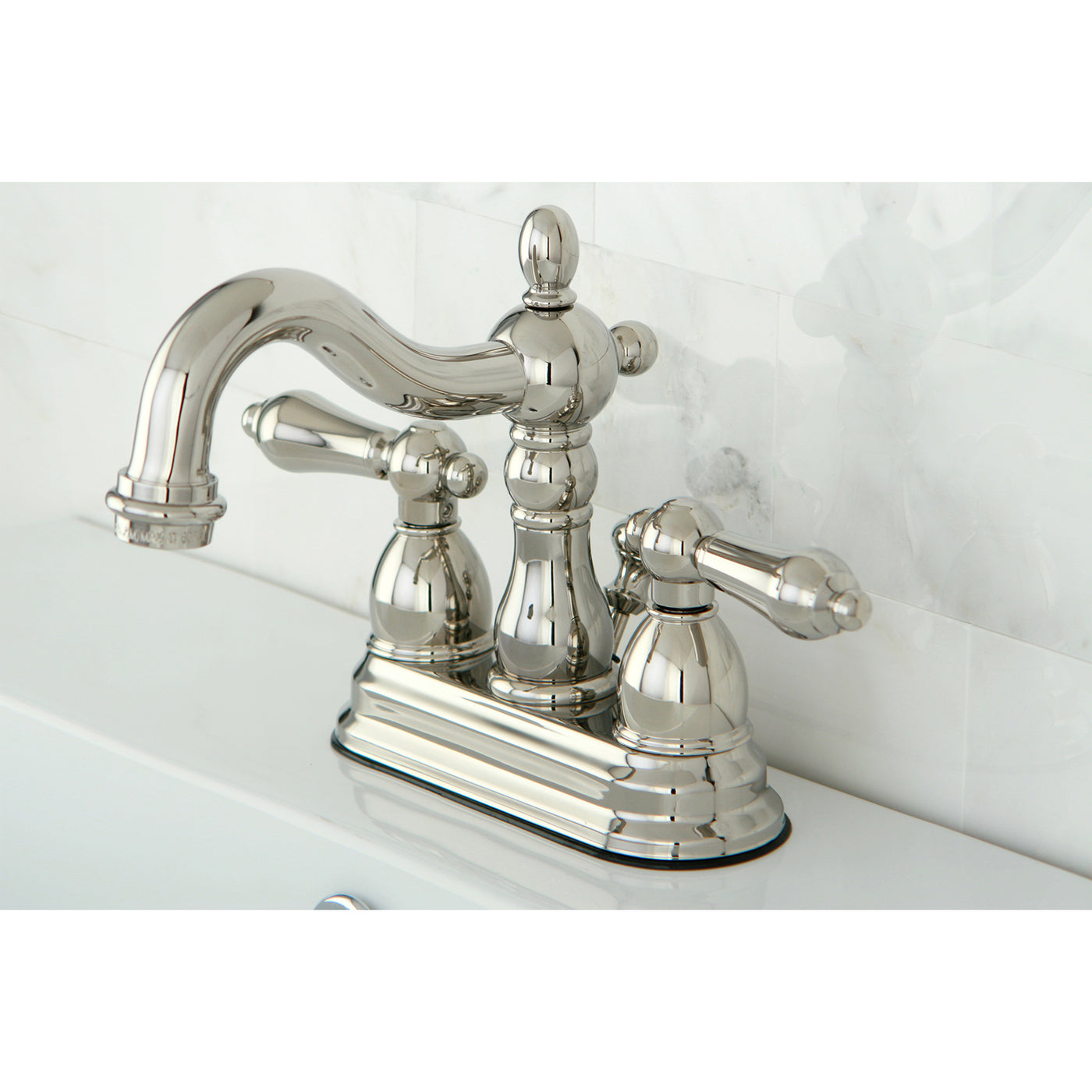 Elements of Design EB1606AL 4-Inch Centerset Bathroom Faucet with Plastic Pop-Up, Polished Nickel