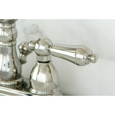 Elements of Design EB1606AL 4-Inch Centerset Bathroom Faucet with Plastic Pop-Up, Polished Nickel