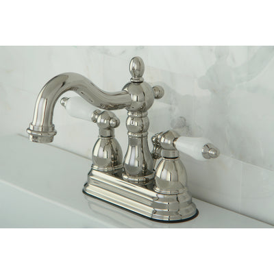 Elements of Design EB1606PL 4-Inch Centerset Bathroom Faucet with Plastic Pop-Up, Polished Nickel