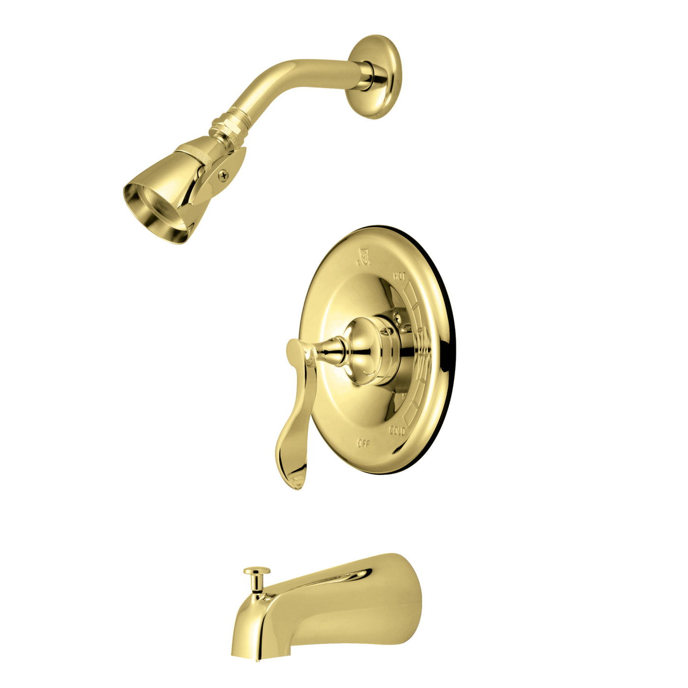 Elements of Design EB1632CFL Pressure Balanced Tub and Shower Faucet, Polished Brass