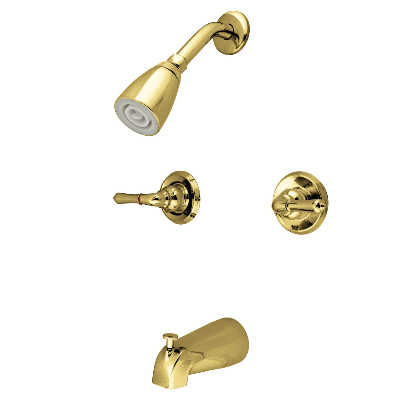 Elements of Design EB242 Two-Handle Tub and Shower Faucet, Polished Brass