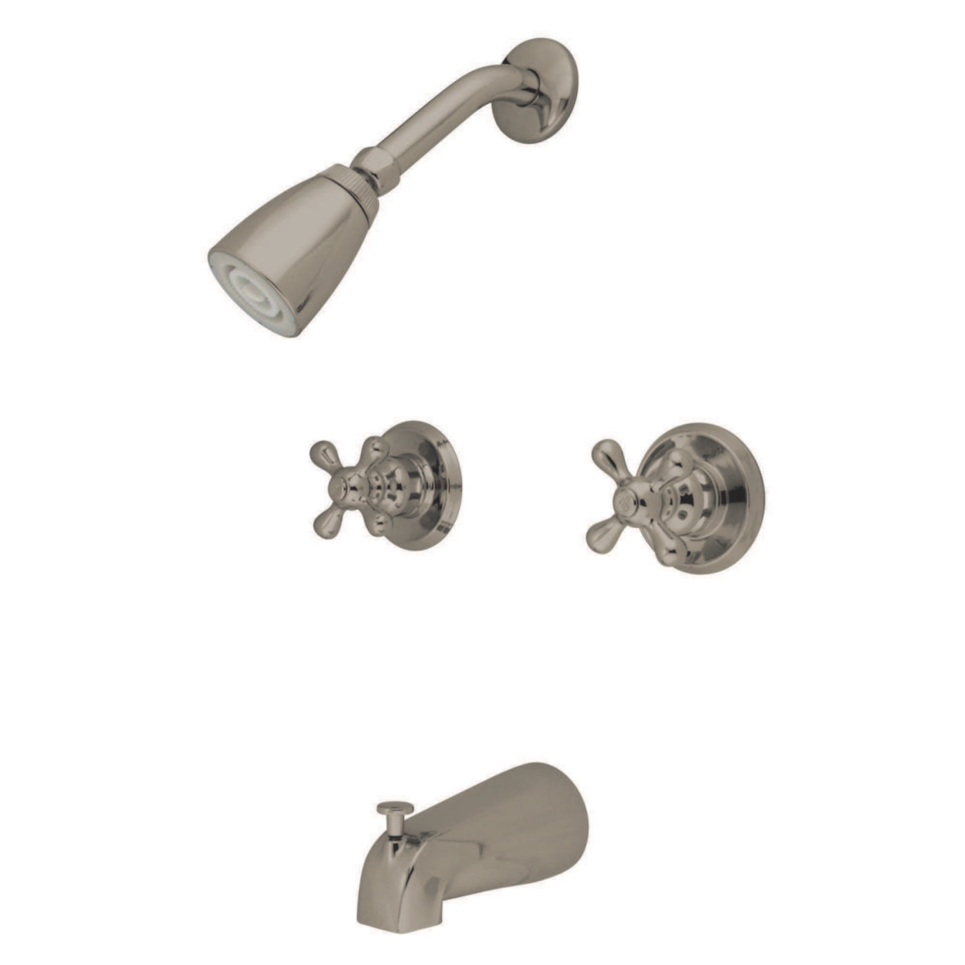 Elements of Design EB248AX Two-Handle Tub and Shower Faucet, Brushed Nickel