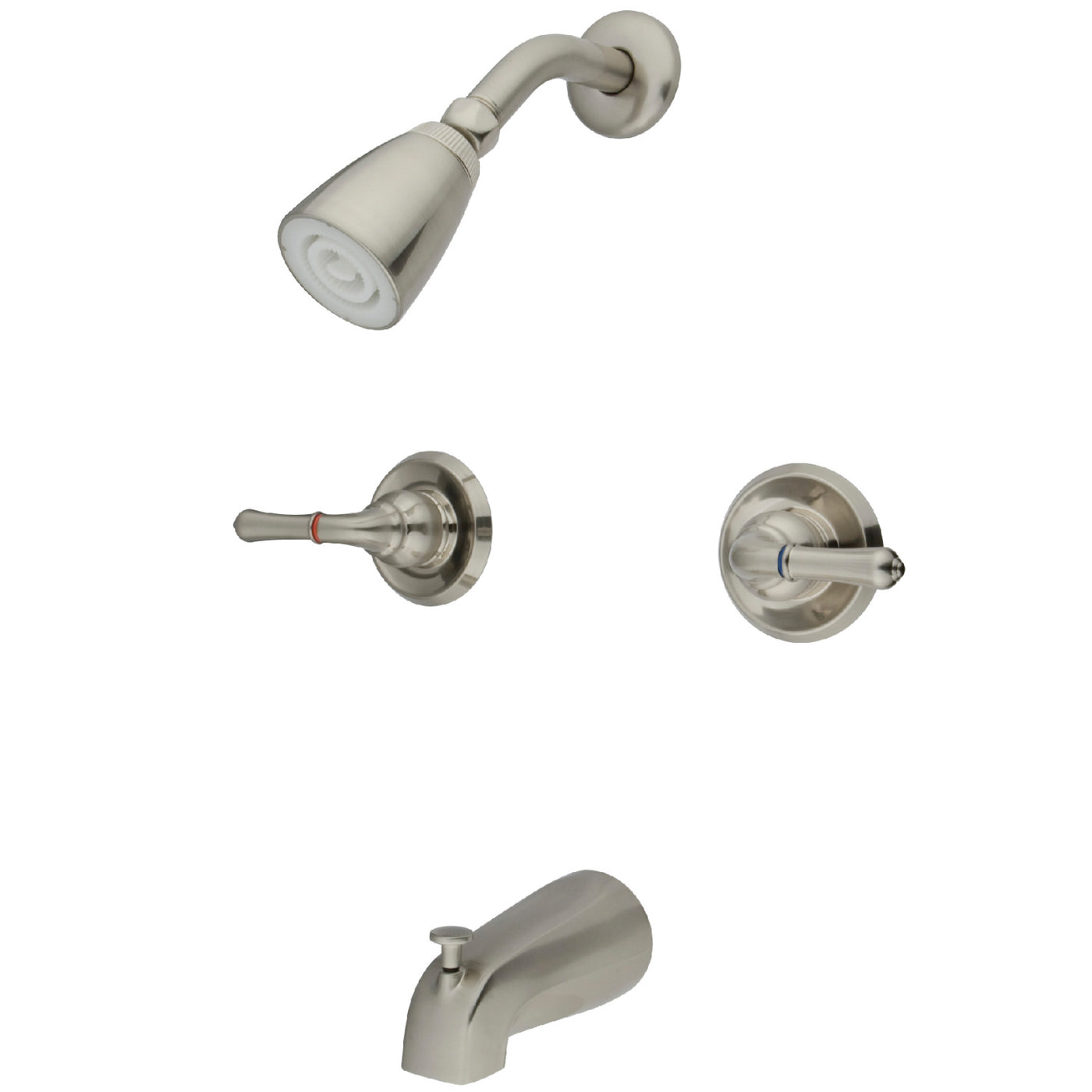 Elements of Design EB248 Two-Handle Tub and Shower Faucet, Brushed Nickel