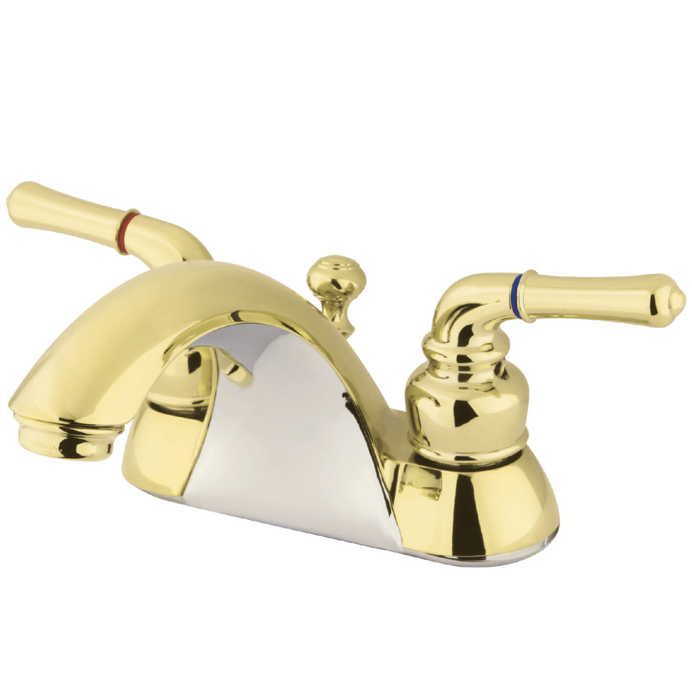 Elements of Design EB2622 4-Inch Centerset Bathroom Faucet, Polished Brass