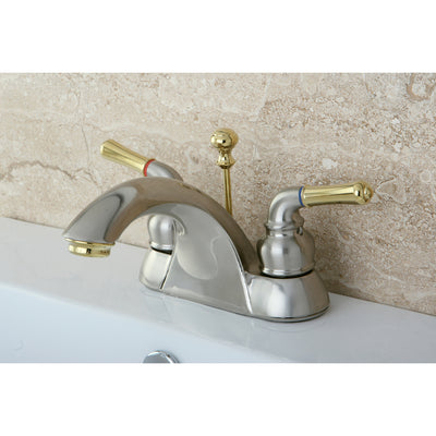 Elements of Design EB2629 4-Inch Centerset Bathroom Faucet, Brushed Nickel/Polished Brass