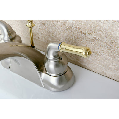 Elements of Design EB2629 4-Inch Centerset Bathroom Faucet, Brushed Nickel/Polished Brass