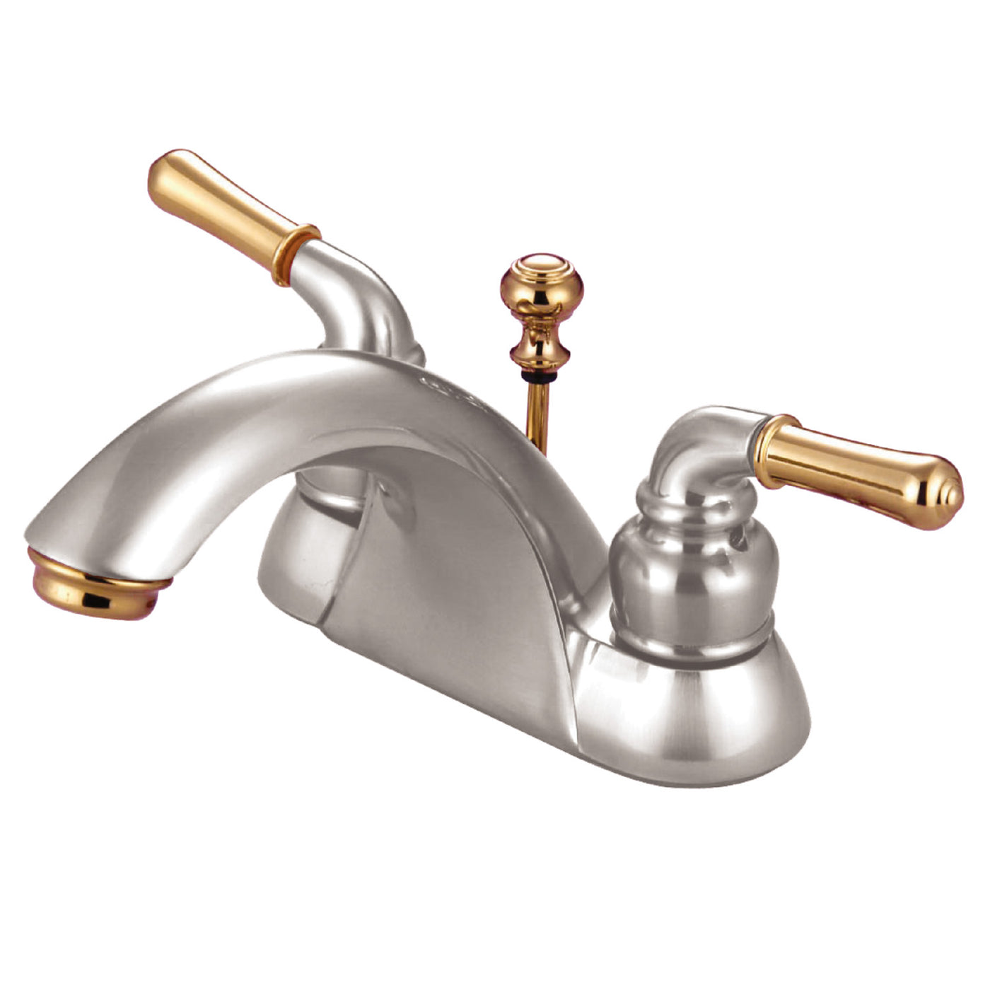 Elements of Design EB2629 4-Inch Centerset Bathroom Faucet, Brushed Nickel/Polished Brass