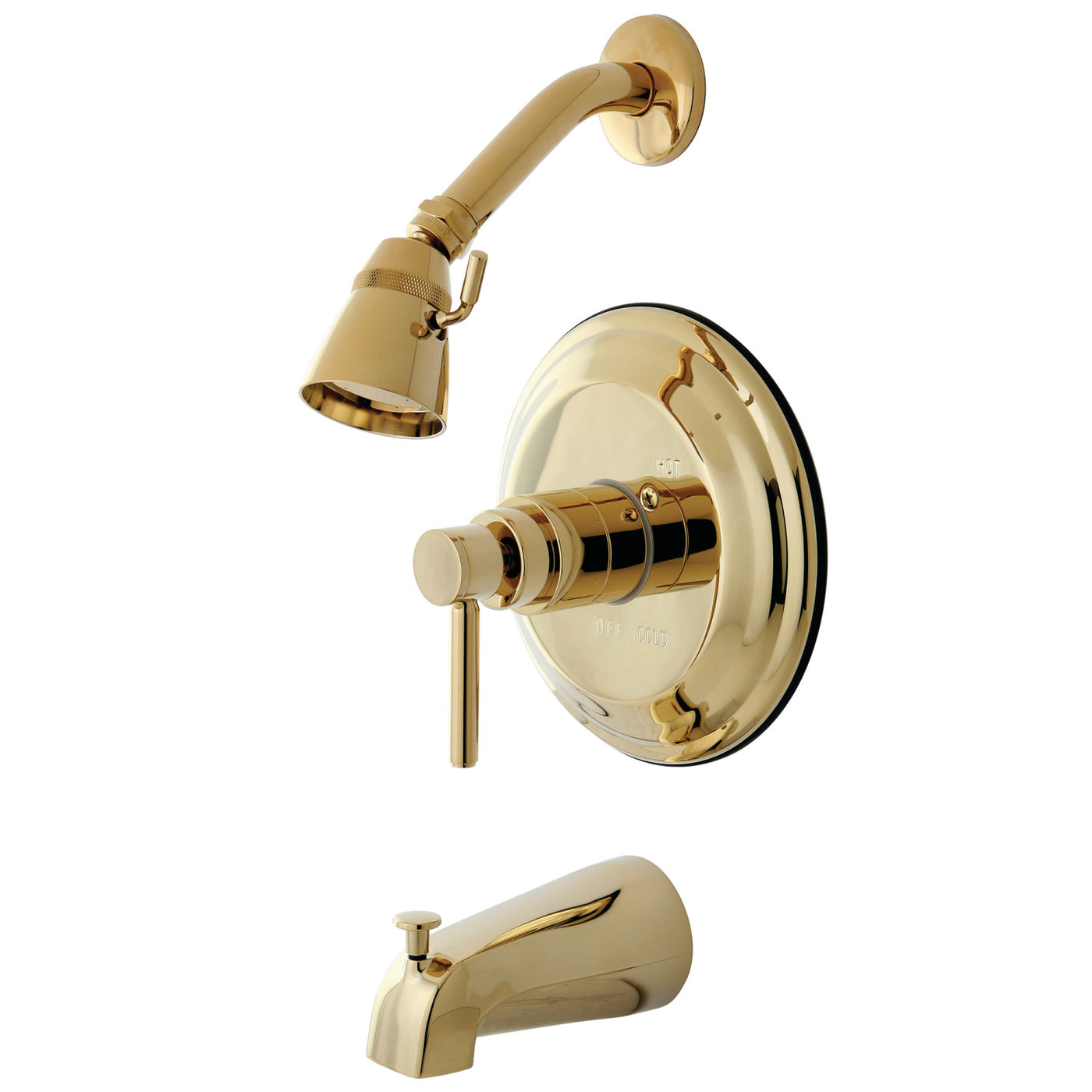 Elements of Design EB2632DL Pressure Balance Tub and Shower Faucet, Polished Brass