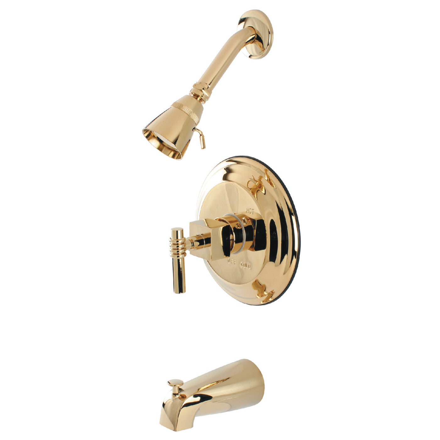 Elements of Design EB2632QL Single-Handle Pressure Balanced Tub and Shower Faucet, Polished Brass