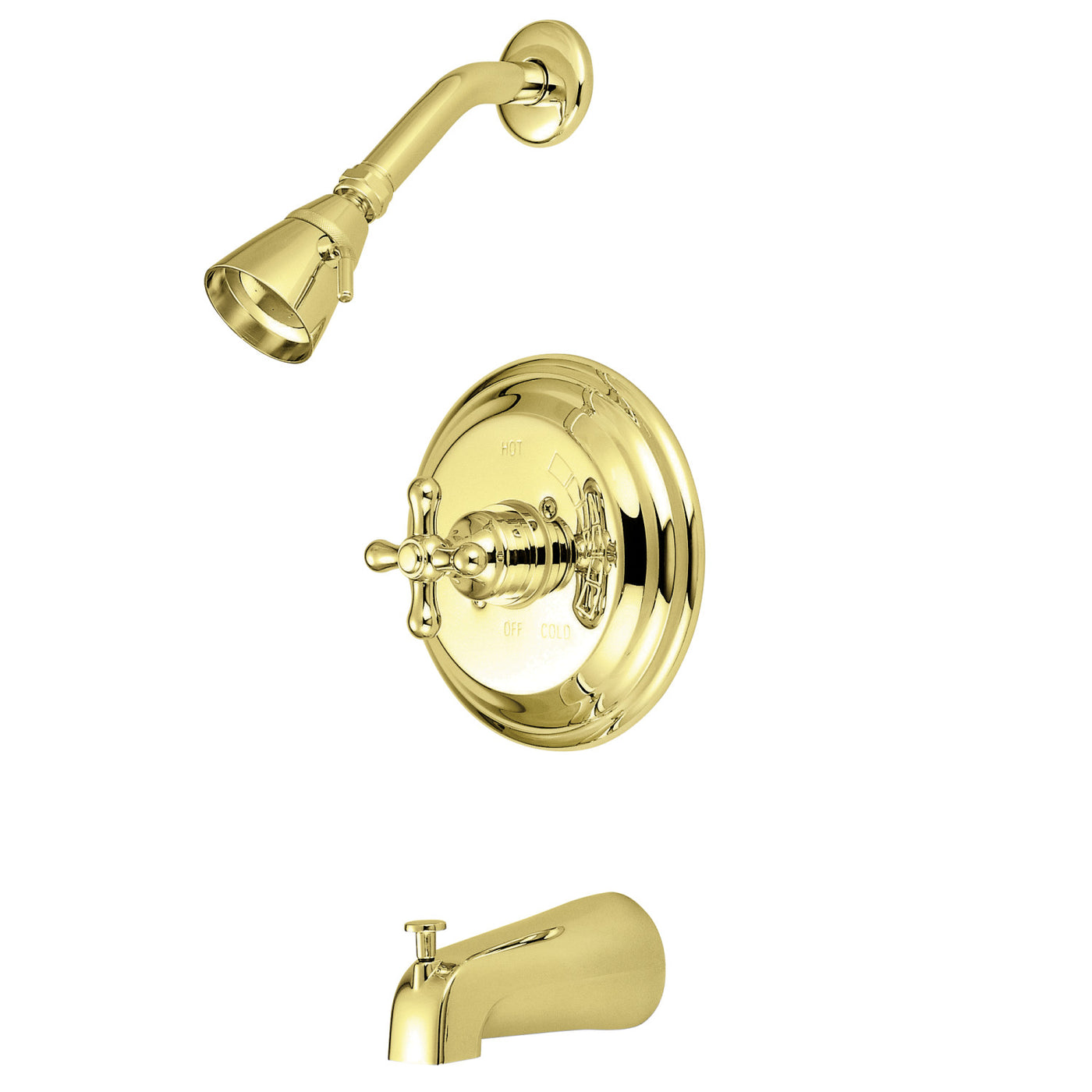 Elements of Design EB3632AX Tub and Shower Faucet, Polished Brass