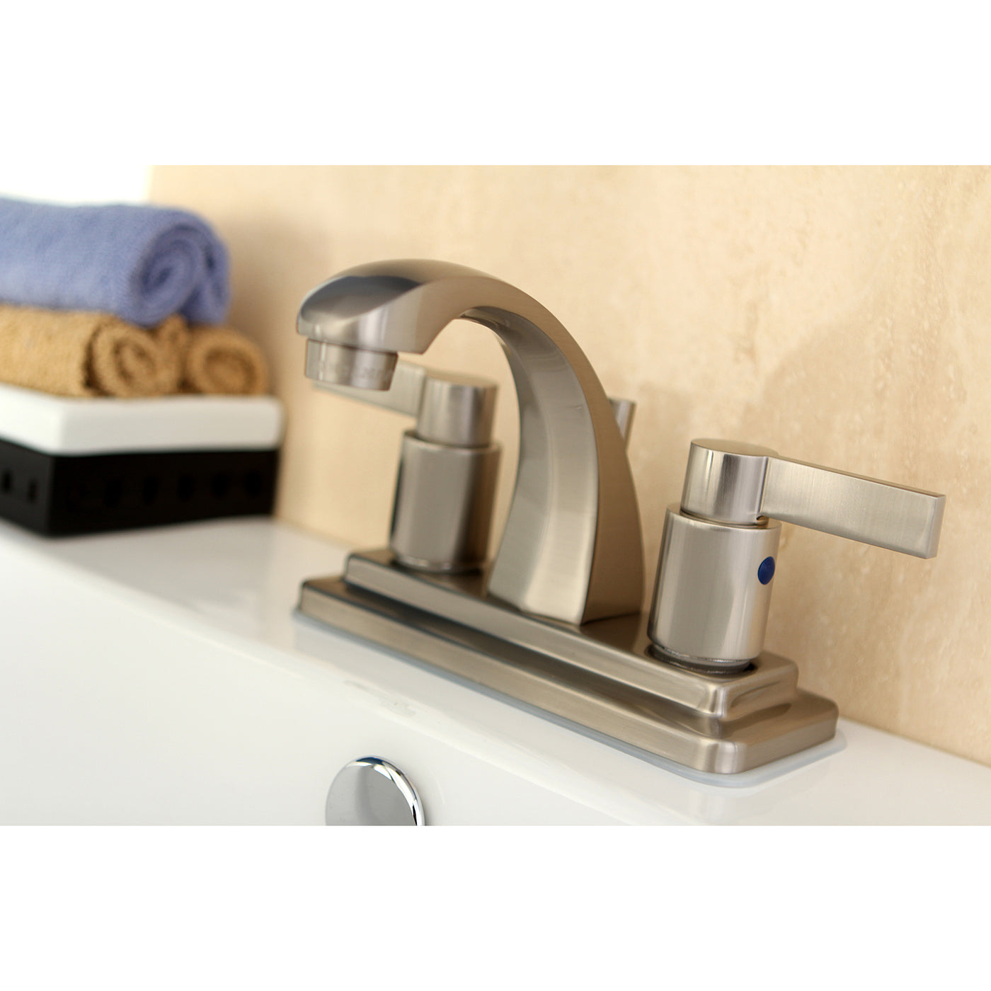 Elements of Design EB4648NDL 4-Inch Centerset Bathroom Faucet, Brushed Nickel