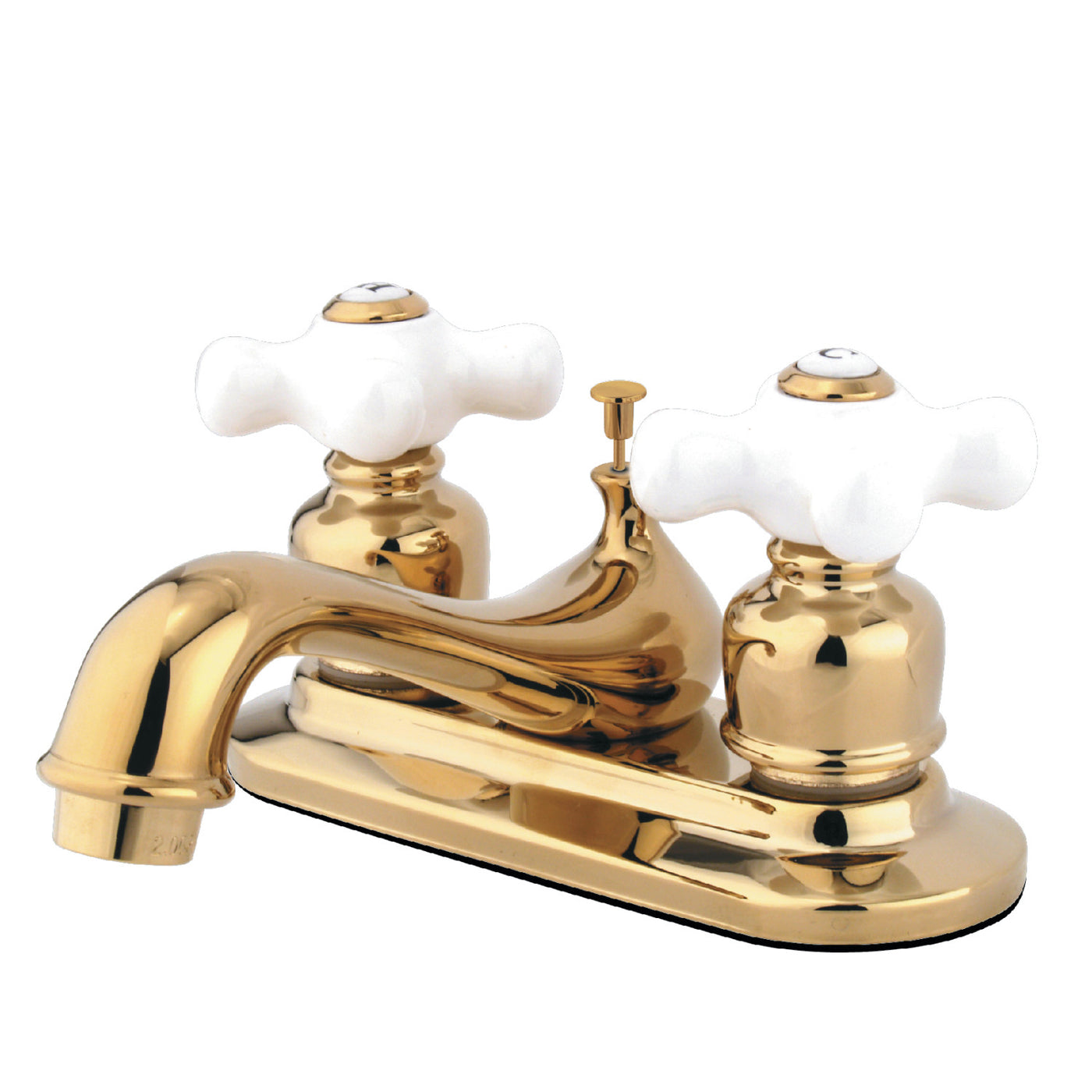 Elements of Design EB602PX 4-Inch Centerset Bathroom Faucet, Polished Brass