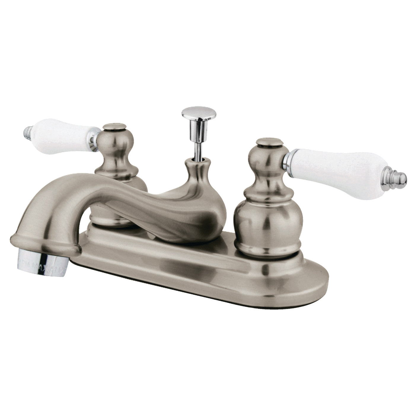 Elements of Design EB607B 4-Inch Centerset Bathroom Faucet, Brushed Nickel/Polished Chrome