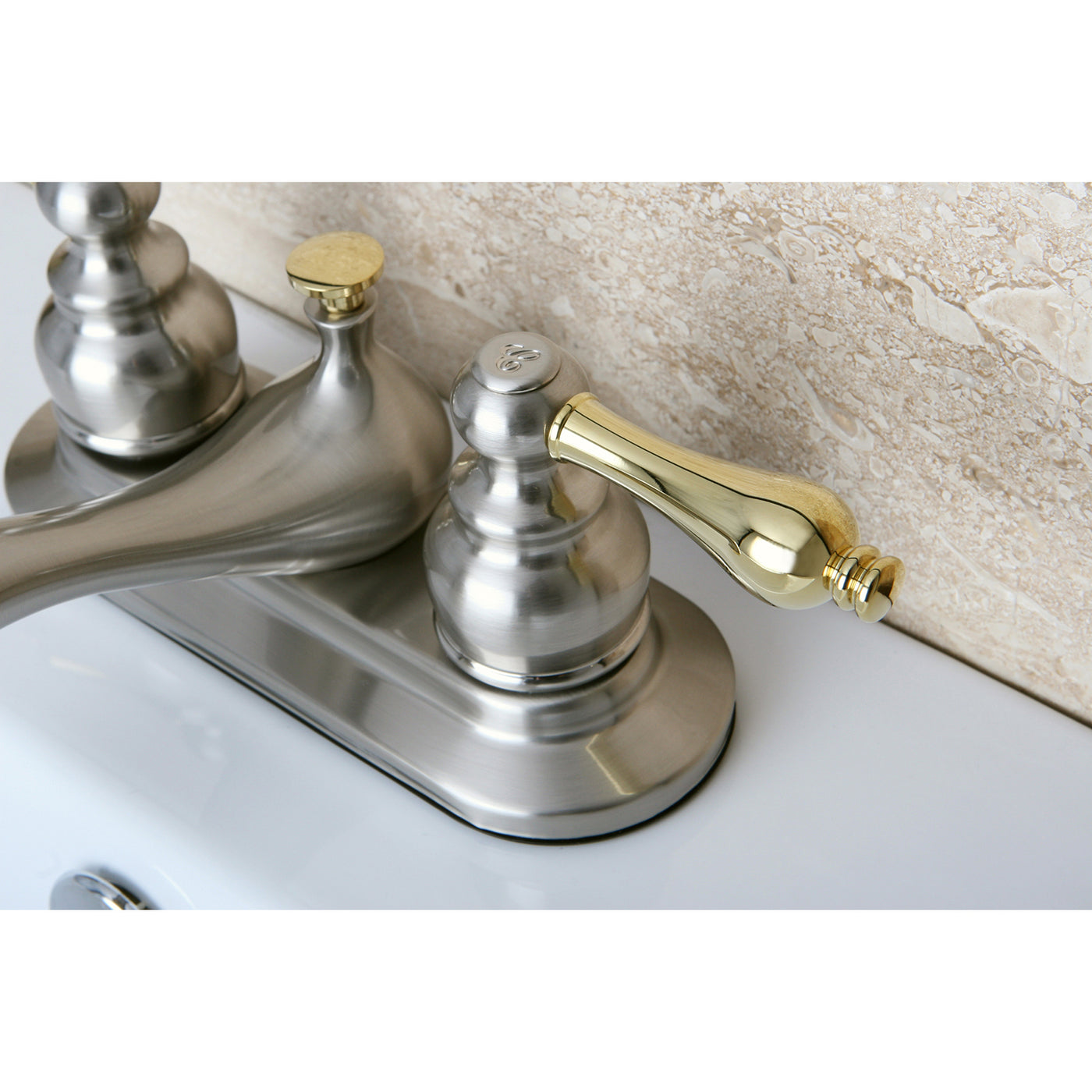 Elements of Design EB609AL 4-Inch Centerset Bathroom Faucet, Brushed Nickel/Polished Brass