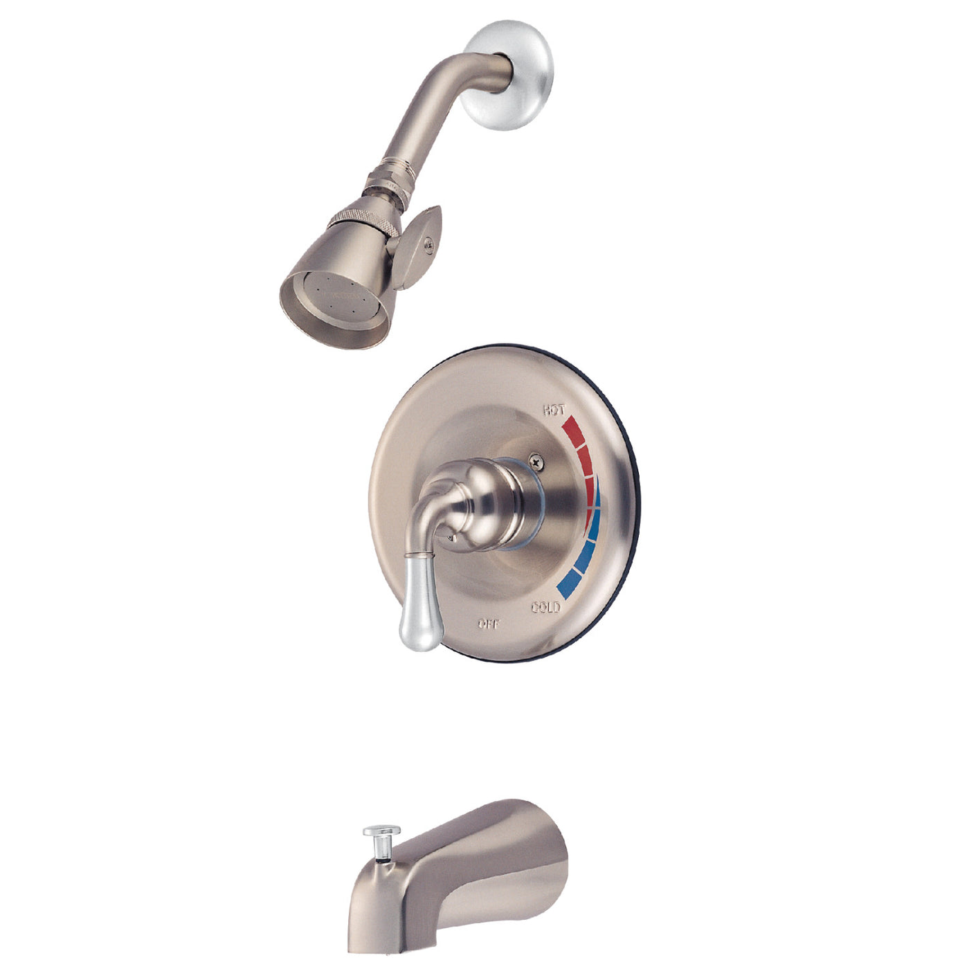 Elements of Design EB637T Tub and Shower Faucet Trim Only, Brushed Nickel/Polished Chrome