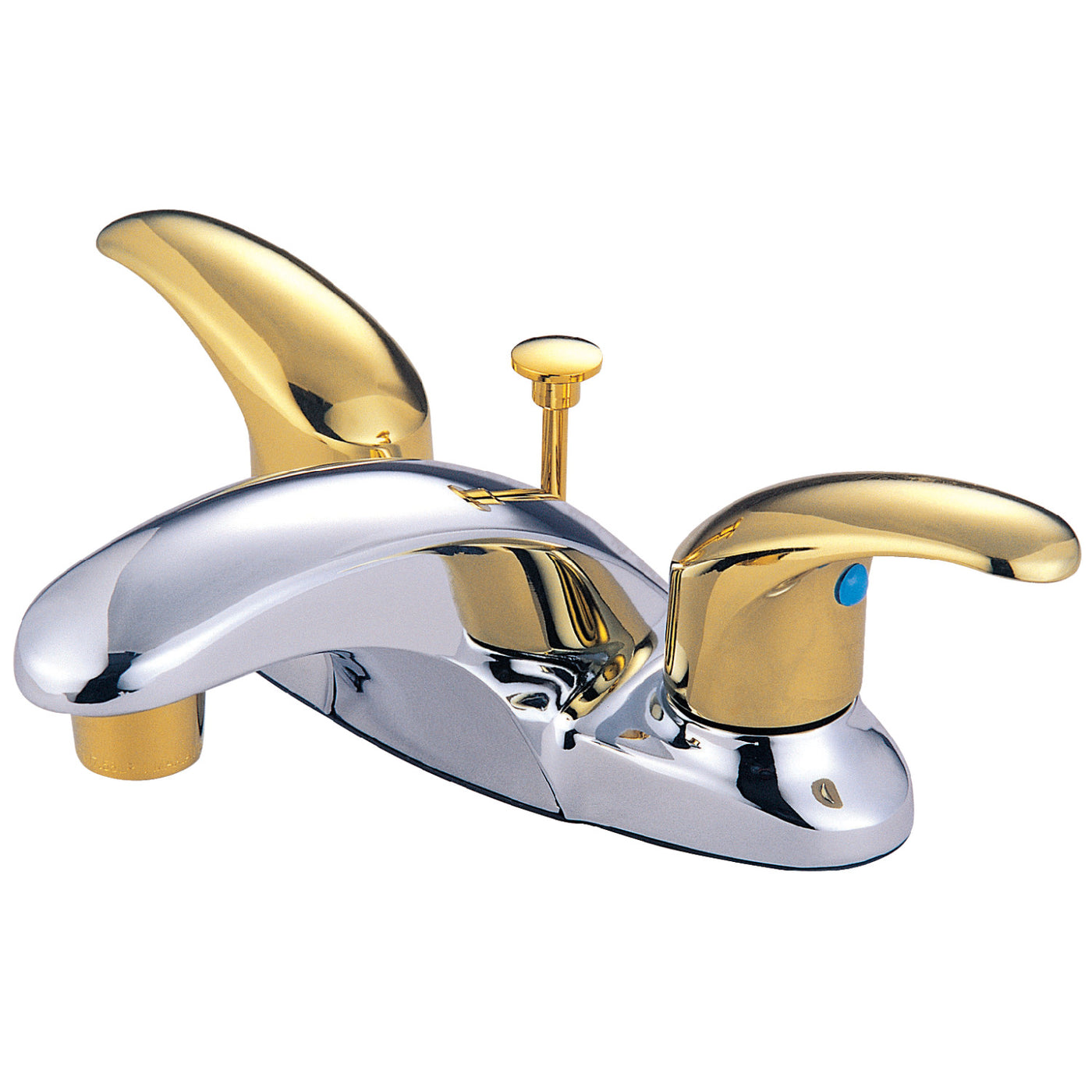 Elements of Design EB6624LL 4-Inch Centerset Bathroom Faucet, Polished Chrome/Polished Brass