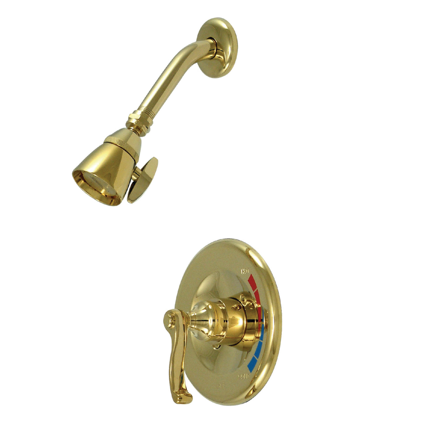 Elements of Design EB8632FLSO Shower Faucet, Polished Brass