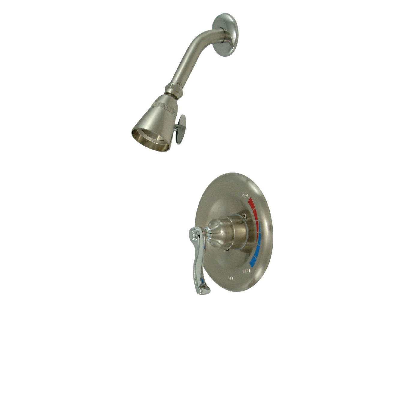 Elements of Design EB8637FLSO Shower Faucet, Brushed Nickel/Polished Chrome