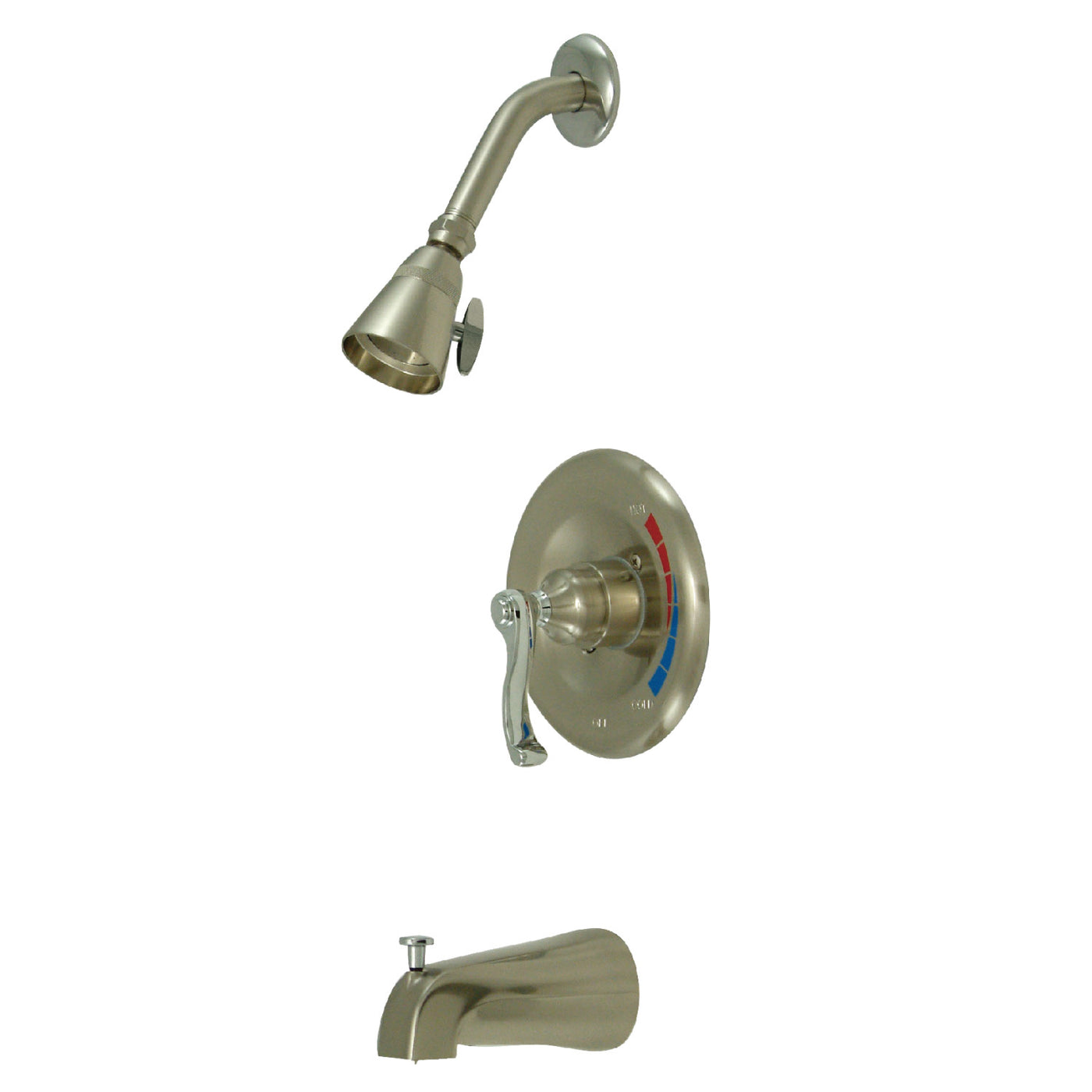 Elements of Design EB8637FLT Tub and Shower Faucet Trim Only, Brushed Nickel/Polished Chrome