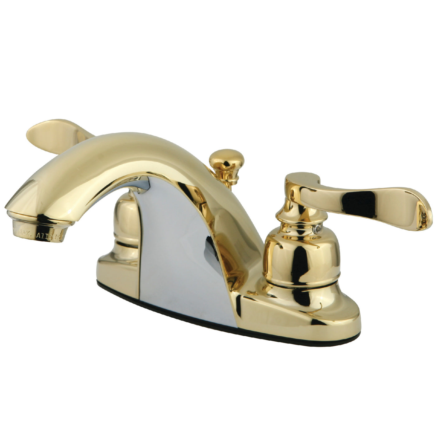 Elements of Design EB8642NFL 4-Inch Centerset Bathroom Faucet with Retail Pop-Up, Polished Brass