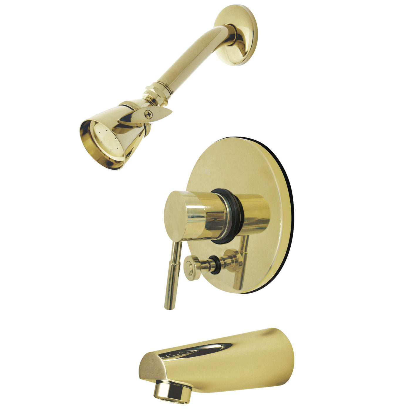 Elements of Design EB86920DL Tub and Shower Faucet with Diverter, Polished Brass