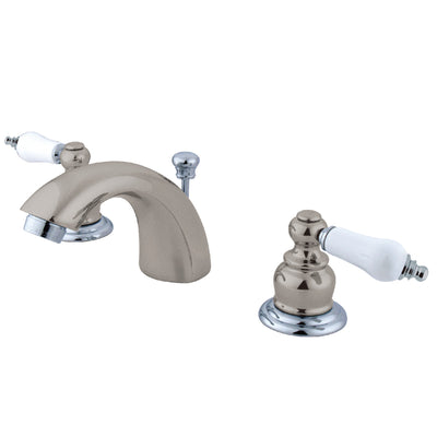 Elements of Design EB947B Mini-Widespread Bathroom Faucet with Retail Pop-Up, Brushed Nickel/Polished Chrome