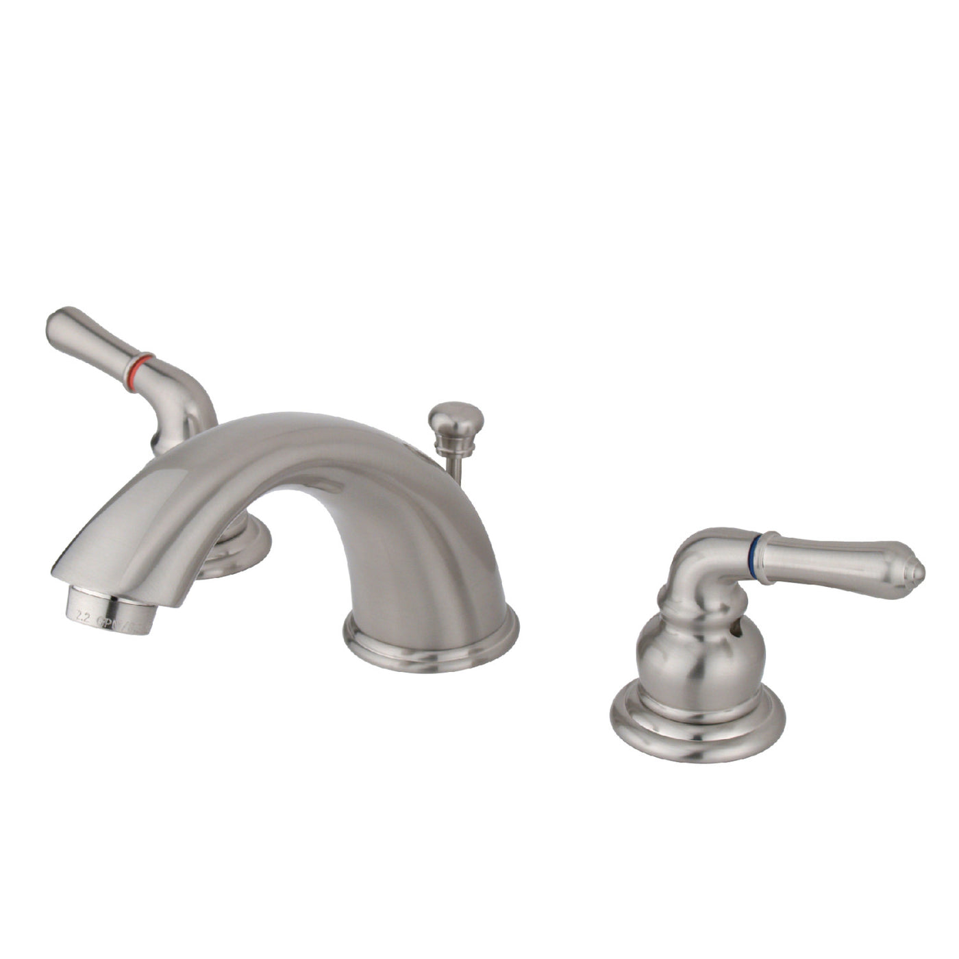 Elements of Design EB968B Widespread Bathroom Faucet with Brass Pop-Up, Brushed Nickel