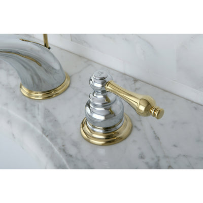 Elements of Design EB974AL Widespread Bathroom Faucet with Retail Pop-Up, Polished Chrome/Polished Brass