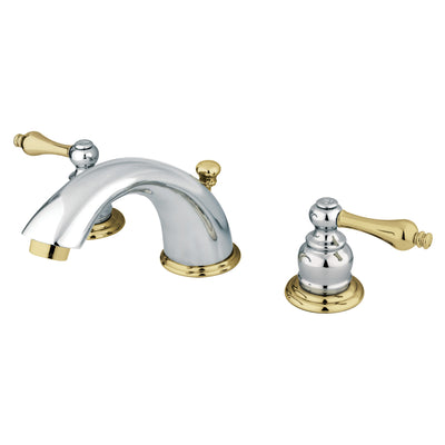 Elements of Design EB974AL Widespread Bathroom Faucet with Retail Pop-Up, Polished Chrome/Polished Brass