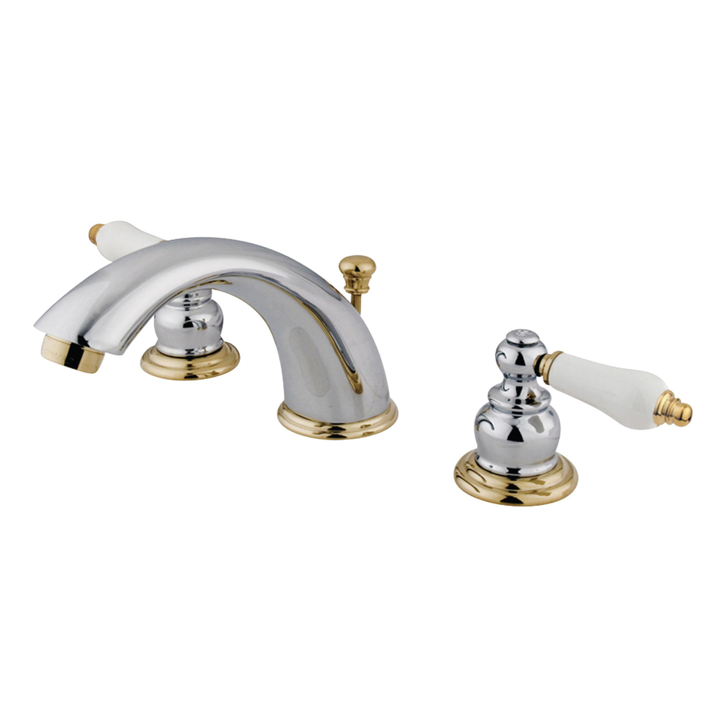 Elements of Design EB974B Widespread Bathroom Faucet with Retail Pop-Up, Polished Chrome/Polished Brass