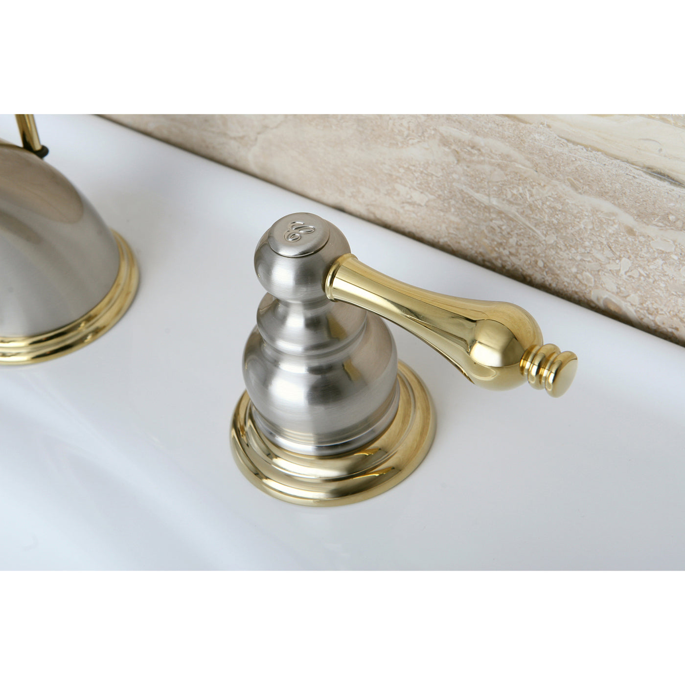 Elements of Design EB979AL Widespread Bathroom Faucet with Retail Pop-Up, Brushed Nickel/Polished Brass