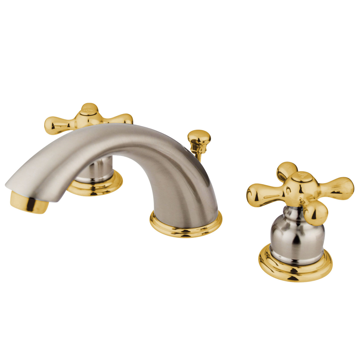 Elements of Design EB979X Widespread Bathroom Faucet with Retail Pop-Up, Brushed Nickel/Polished Brass