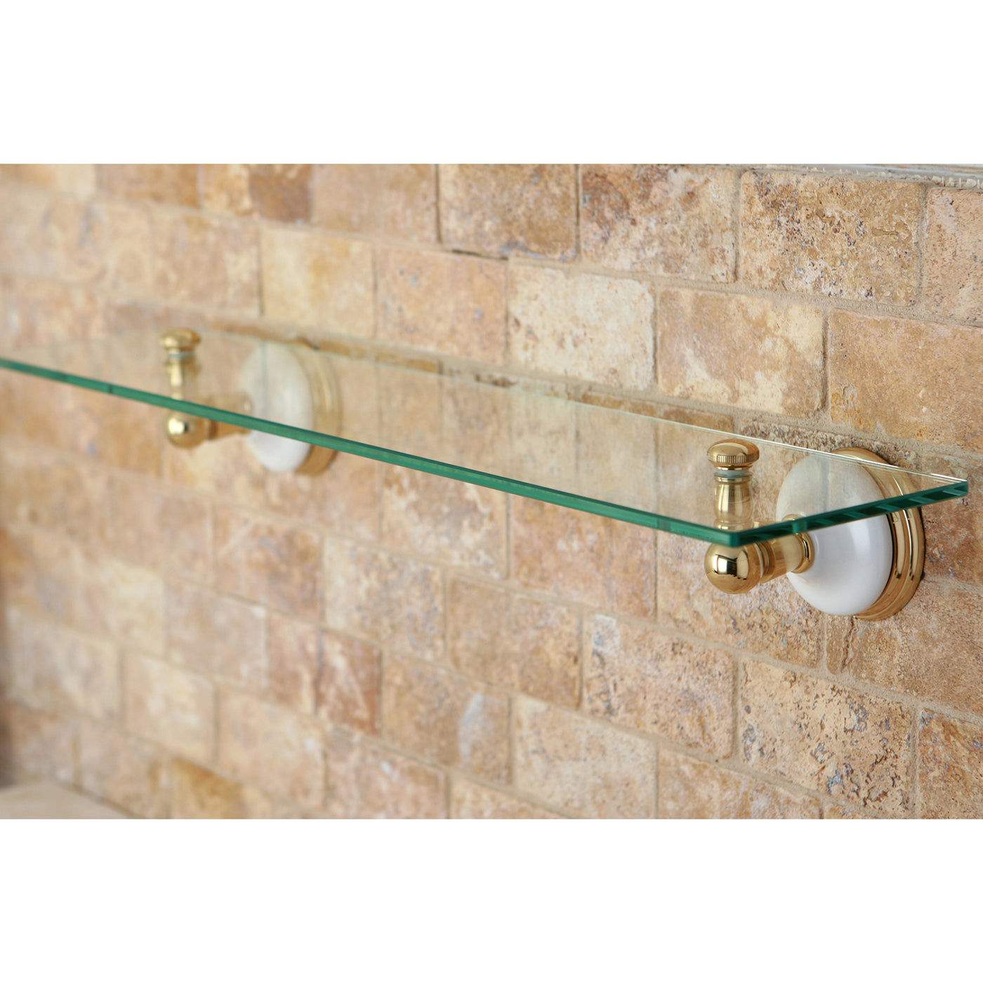 Elements of Design EBA1119PB Glass Shelf, Polished Brass