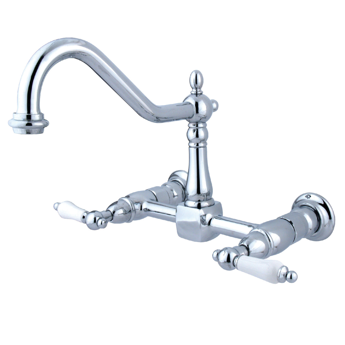 Elements of Design ES1241PL Two-Handle Wall Mount Bridge Kitchen Faucet, Polished Chrome