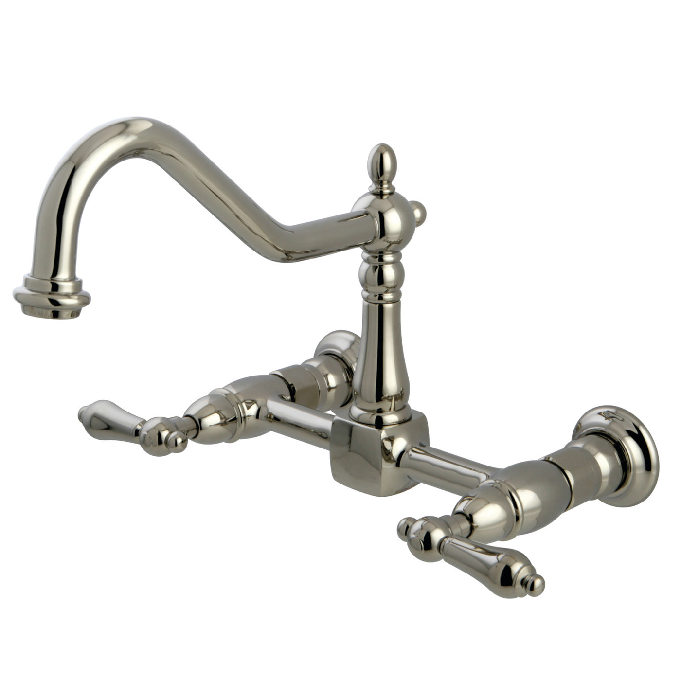 Elements of Design ES1246AL Two-Handle Wall Mount Bridge Kitchen Faucet, Polished Nickel