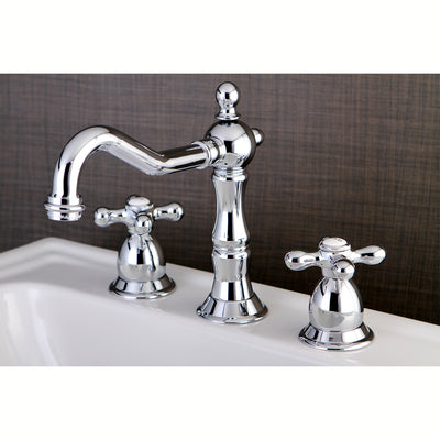 Elements of Design ES1971AX Widespread Bathroom Faucet with Brass Pop-Up, Polished Chrome