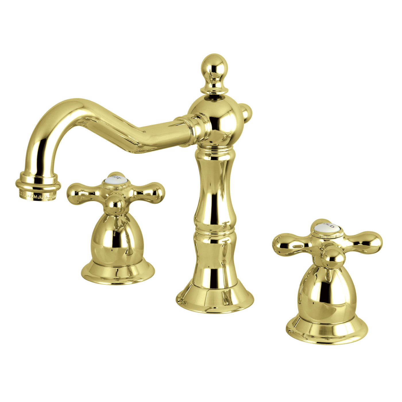 Elements of Design ES1972AX Widespread Bathroom Faucet with Brass Pop-Up, Polished Brass