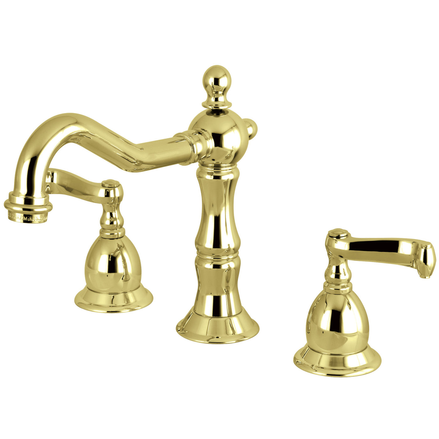 Elements of Design ES1972FL Widespread Bathroom Faucet with Brass Pop-Up, Polished Brass