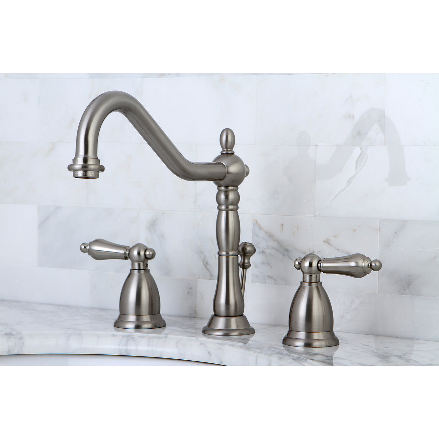 Elements of Design ES1998AL Widespread Bathroom Faucet with Brass Pop-Up, Brushed Nickel