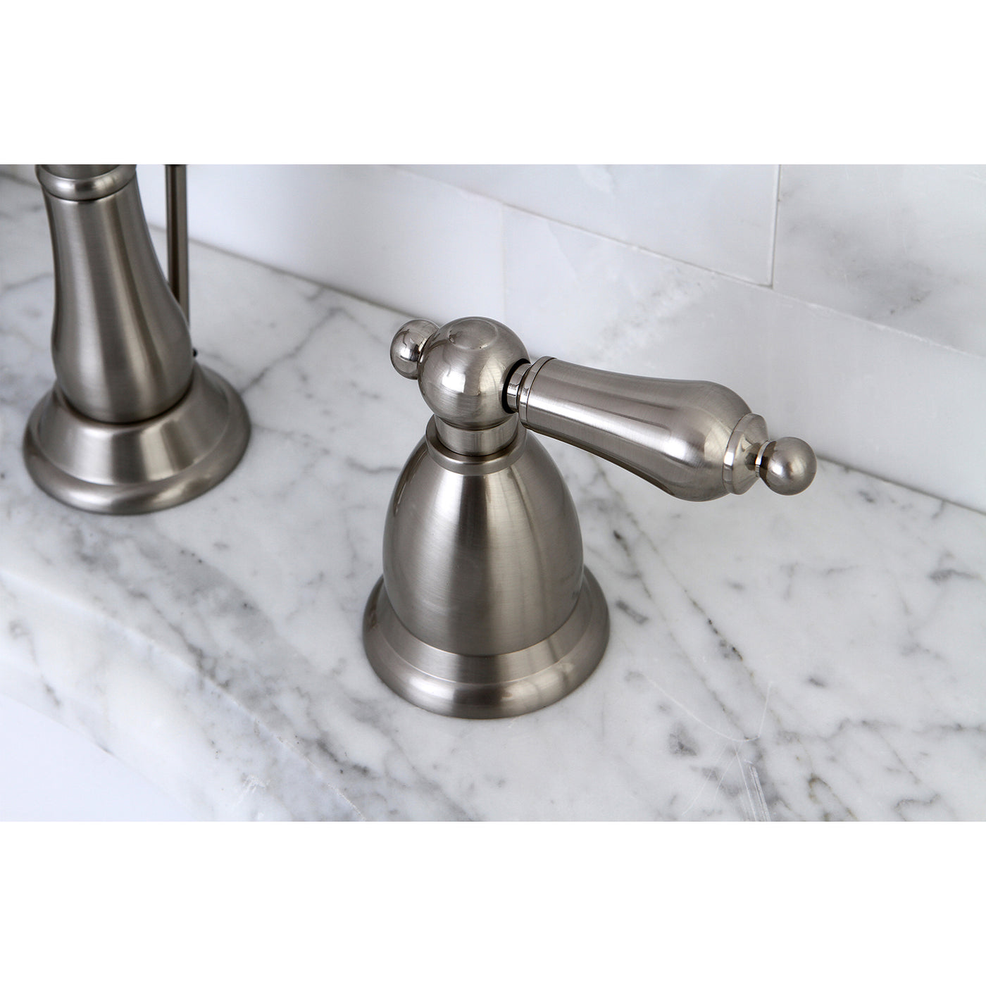 Elements of Design ES1998AL Widespread Bathroom Faucet with Brass Pop-Up, Brushed Nickel