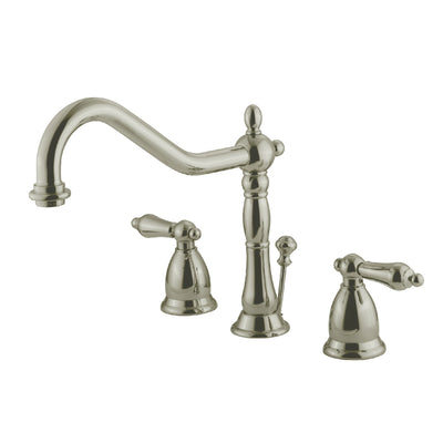 Elements of Design ES1998AL Widespread Bathroom Faucet with Brass Pop-Up, Brushed Nickel