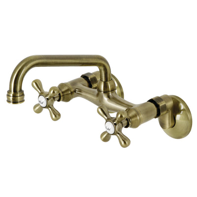 Elements of Design ES2133X Adjustable Center Wall Mount Kitchen Faucet, Antique Brass