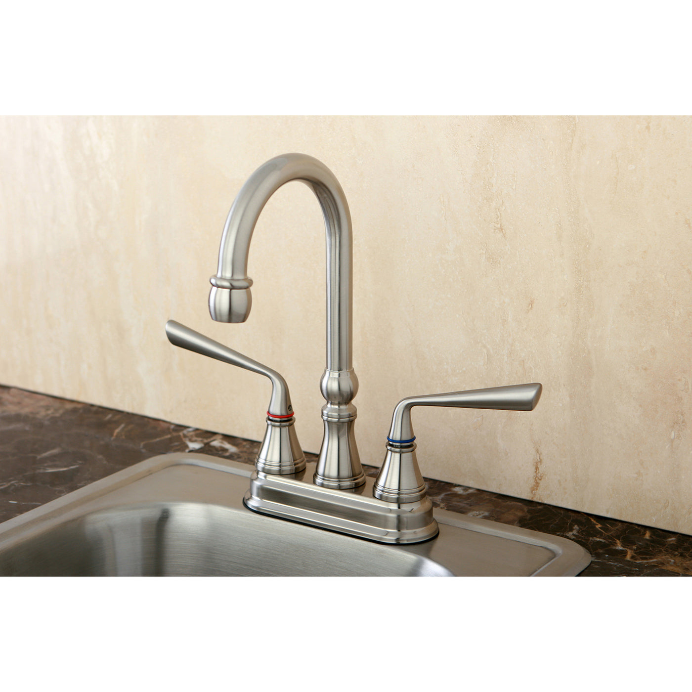 Elements of Design ES2498ZL 4-Inch Centerset Bar Faucet, Brushed Nickel