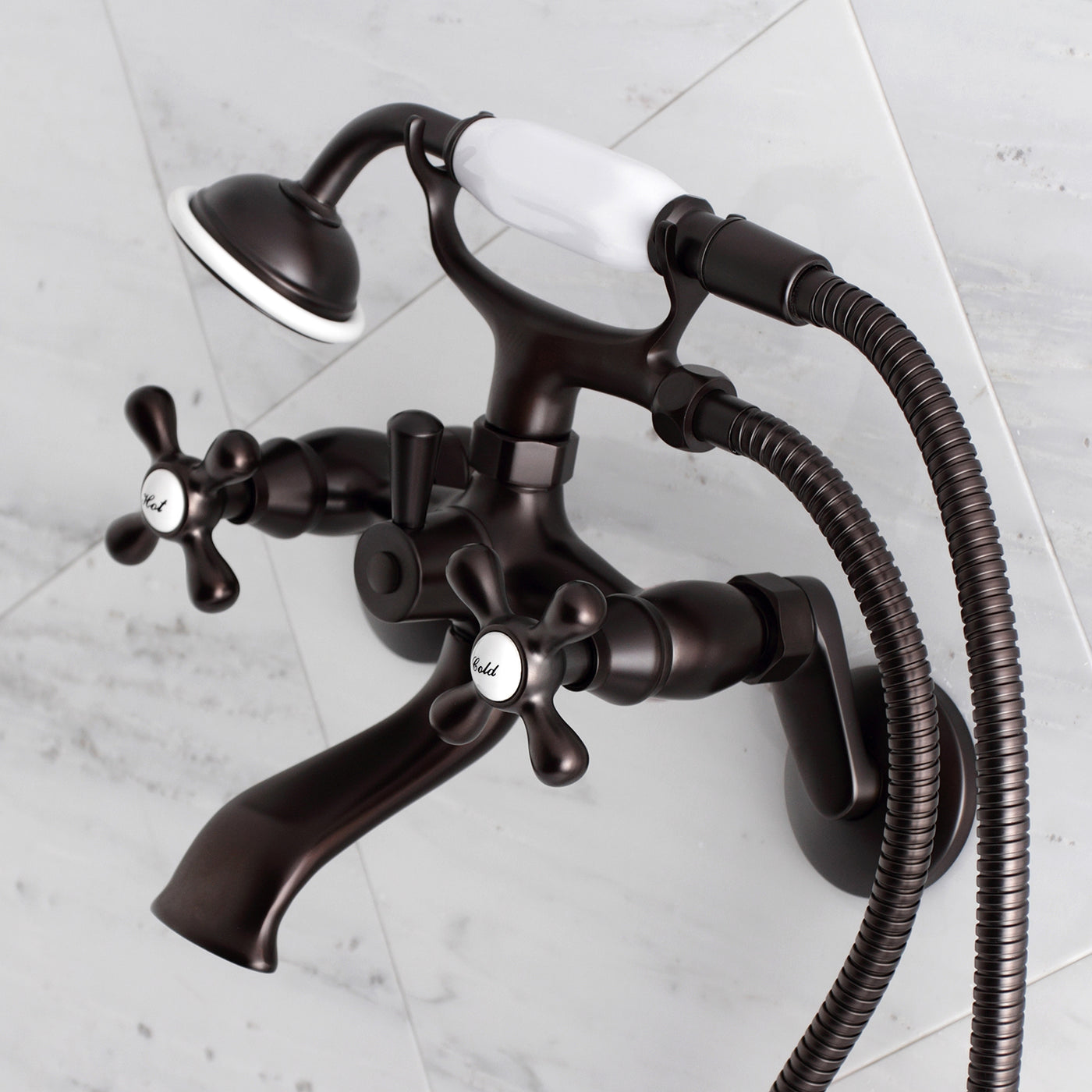 Elements of Design ES2665X 6-Inch Adjustable Wall Mount Clawfoot Tub Faucet, Oil Rubbed Bronze