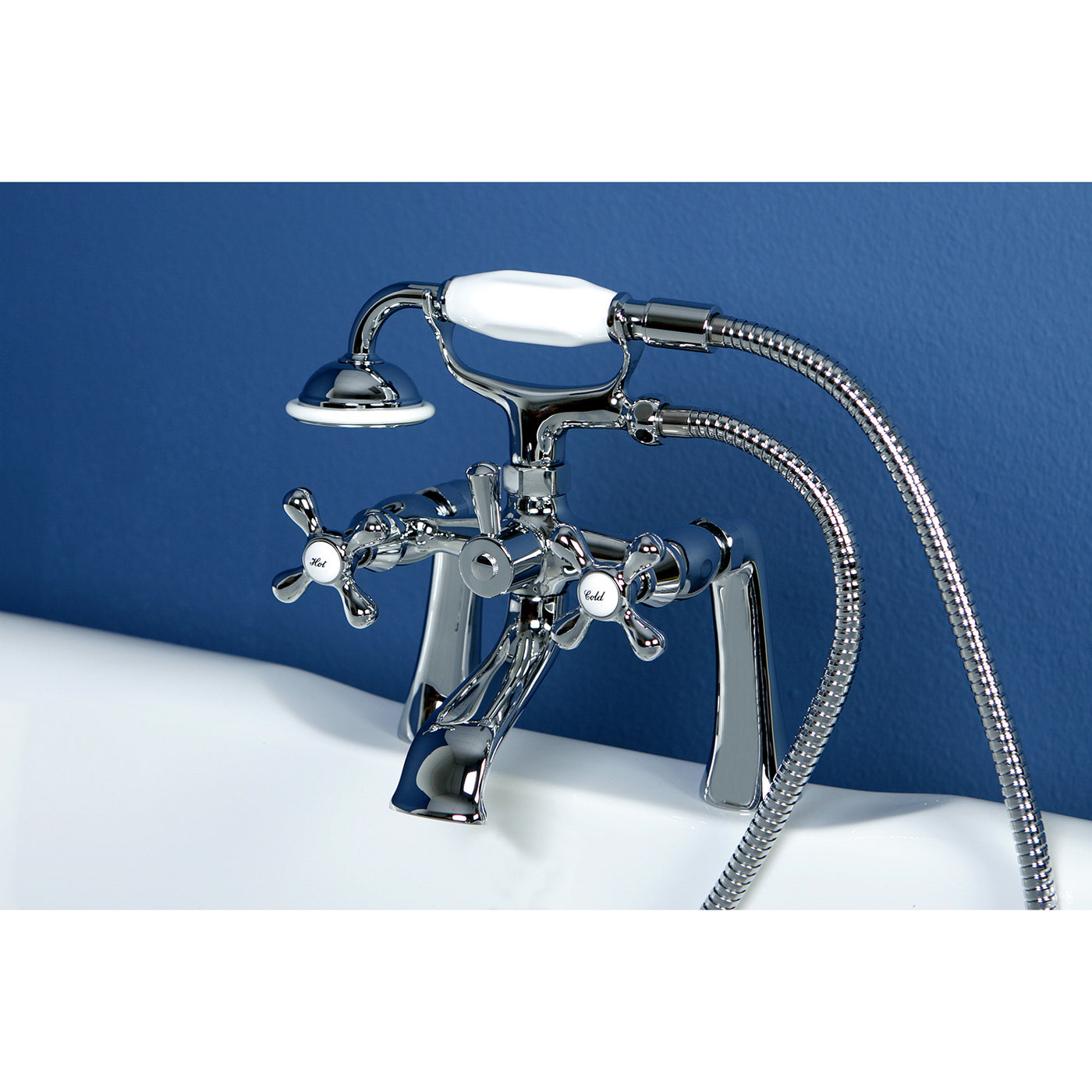 Elements of Design ES2681X Deck Mount Clawfoot Tub Faucet with Hand Shower, Polished Chrome