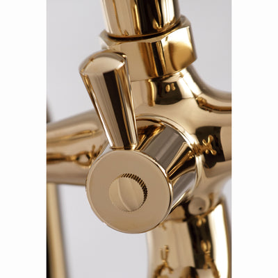 Elements of Design ES2682X Deck Mount Clawfoot Tub Faucet with Hand Shower, Polished Brass