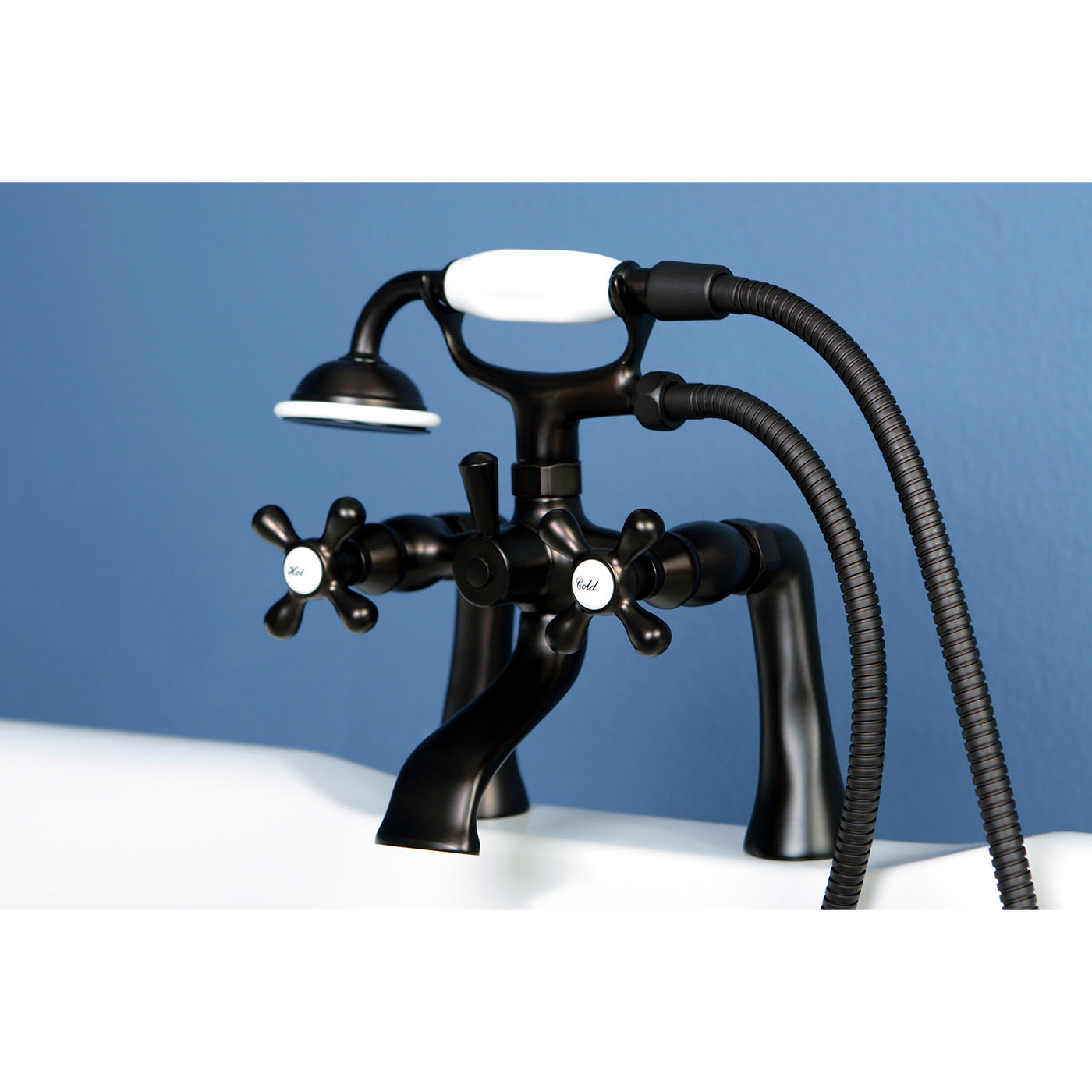 Elements of Design ES2685X Deck Mount Clawfoot Tub Faucet with Hand Shower, Oil Rubbed Bronze