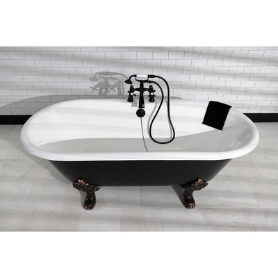 Elements of Design ES2685X Deck Mount Clawfoot Tub Faucet with Hand Shower, Oil Rubbed Bronze