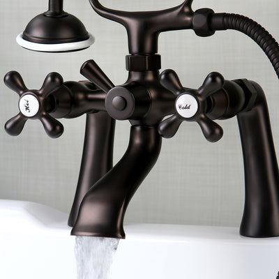 Elements of Design ES2685X Deck Mount Clawfoot Tub Faucet with Hand Shower, Oil Rubbed Bronze