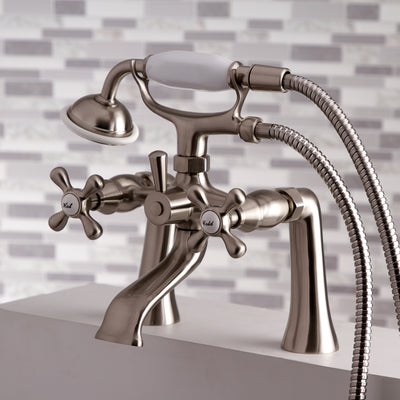 Elements of Design ES2688X Deck Mount Clawfoot Tub Faucet with Hand Shower, Brushed Nickel